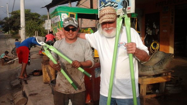 Johnny and Doug in front of his shop